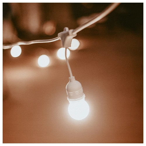 LED āra dārza 100m virtene dārzam un terasēm E27 spuldzēm