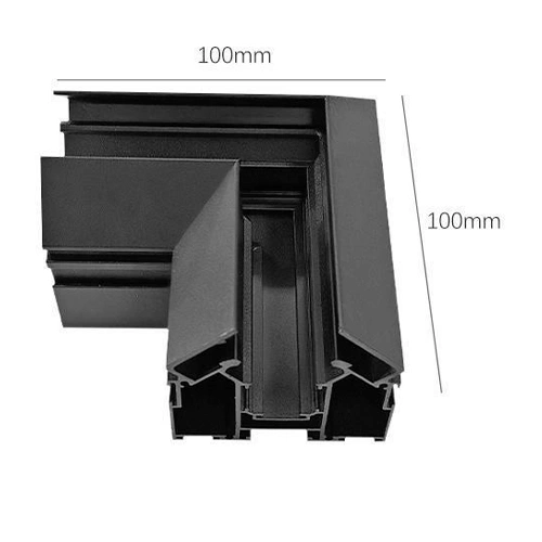 L veida konektors magnētiskai sliedei stieptiem griestiem, 100x100 mm