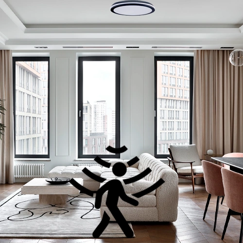 LED Ūdensizturīgs gaismeklis ar PIR kustības sensoru 30W, 3CCT, 3600Lm, IP65, Ø 300 x 55 mm