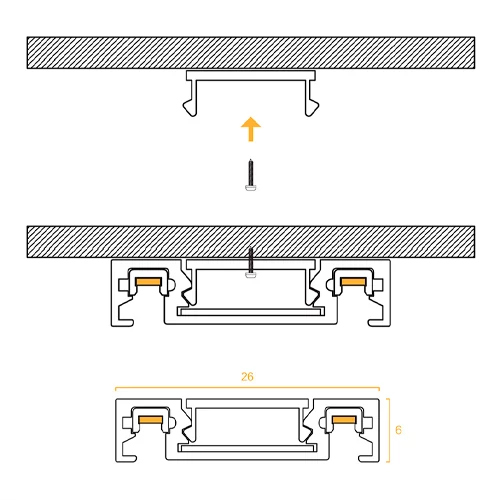 SLIM 2m virsapmetuma magnētiskā sliede