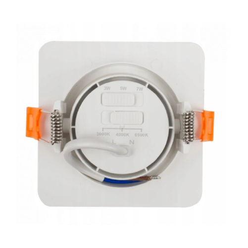 LED recessed light 3W, 5W, 7W, 3000K, 4000K, 6500K, 430 lm, 60°, white, square shape