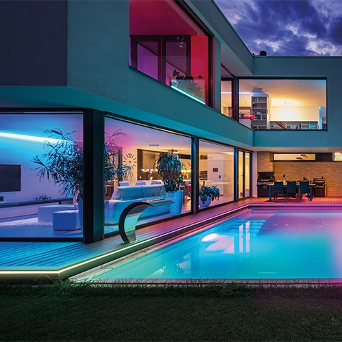 Neona LED lente ar pulti 3m, 5W/m, RGB, IP44