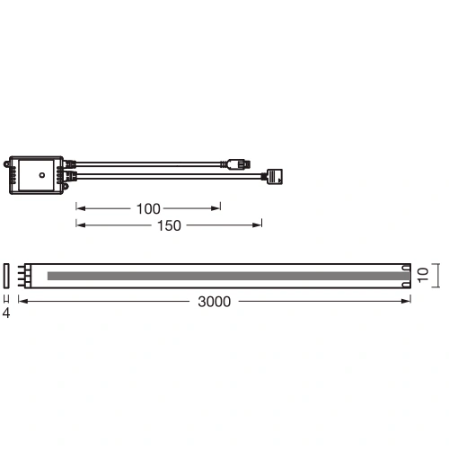 Smart LED COB strip with remote 3m, 7.3W/m, RGB, IP20