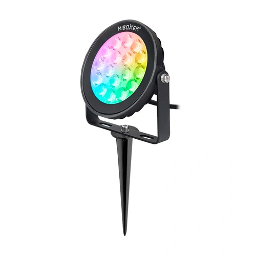 LED Viedais dārza gaismeklis - prožektors, 9W, RGB+CCT, IP65, 700Lm