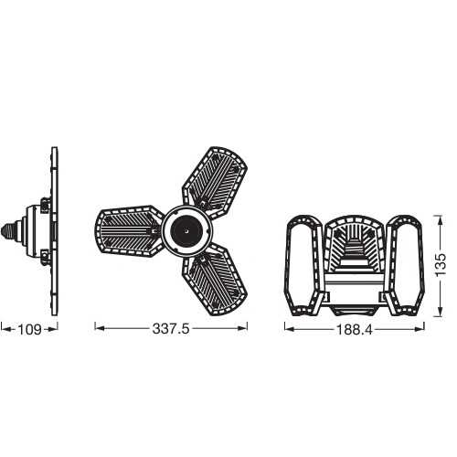 LED spuldze E27, 60W, 6500Lm, 4000K, 100°, Highbay Blade