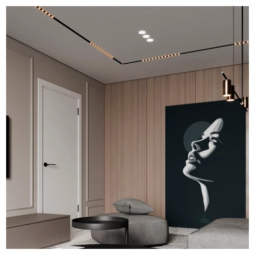 LED Magnētiskais sliežu gaismeklis GRILLE LIGHT 6W, 3000K, 113 mm, 48V