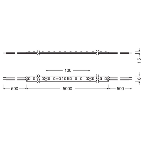 LED strip 5m 3000K IP00 5W