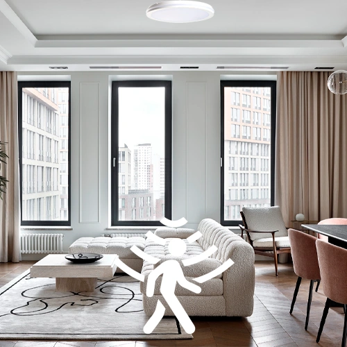 LED Ūdensizturīgs gaismeklis ar PIR kustības sensoru 30W, 3CCT, 3600Lm, IP65, Ø 300 x 55 mm