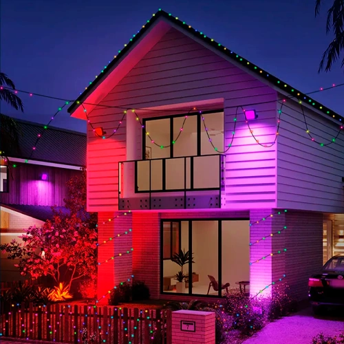 LED Ziemassvētku virtene ar pulti un SMART vadību, 10m, daudzkrāsaina, USB 5V, IP44, 100LED