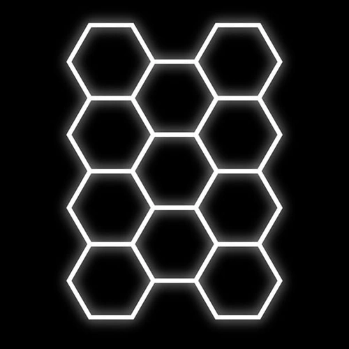 Hexagon gaismekļu komplekts, 11 gab., ar aksesuāriem, 385W, 6000K, IP20, 46200 Lm