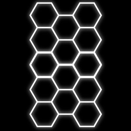 Hexagon gaismekļu komplekts, 14 gab., ar aksesuāriem, 456W, 6000K, IP20, 54720 Lm
