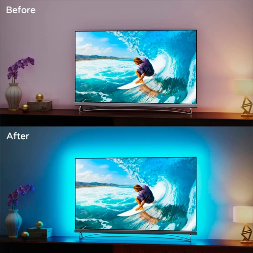 LED лента с HDMI для фоновой подсветки телевизора с диагональю 55-65" (TV BOX, Apple TV, PlayStation, Xbox или другие устройства с HDMI)