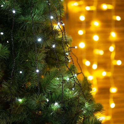 LED Ziemassvētku virtene 16m, auksti balta, 220V, IP44, 200 LED