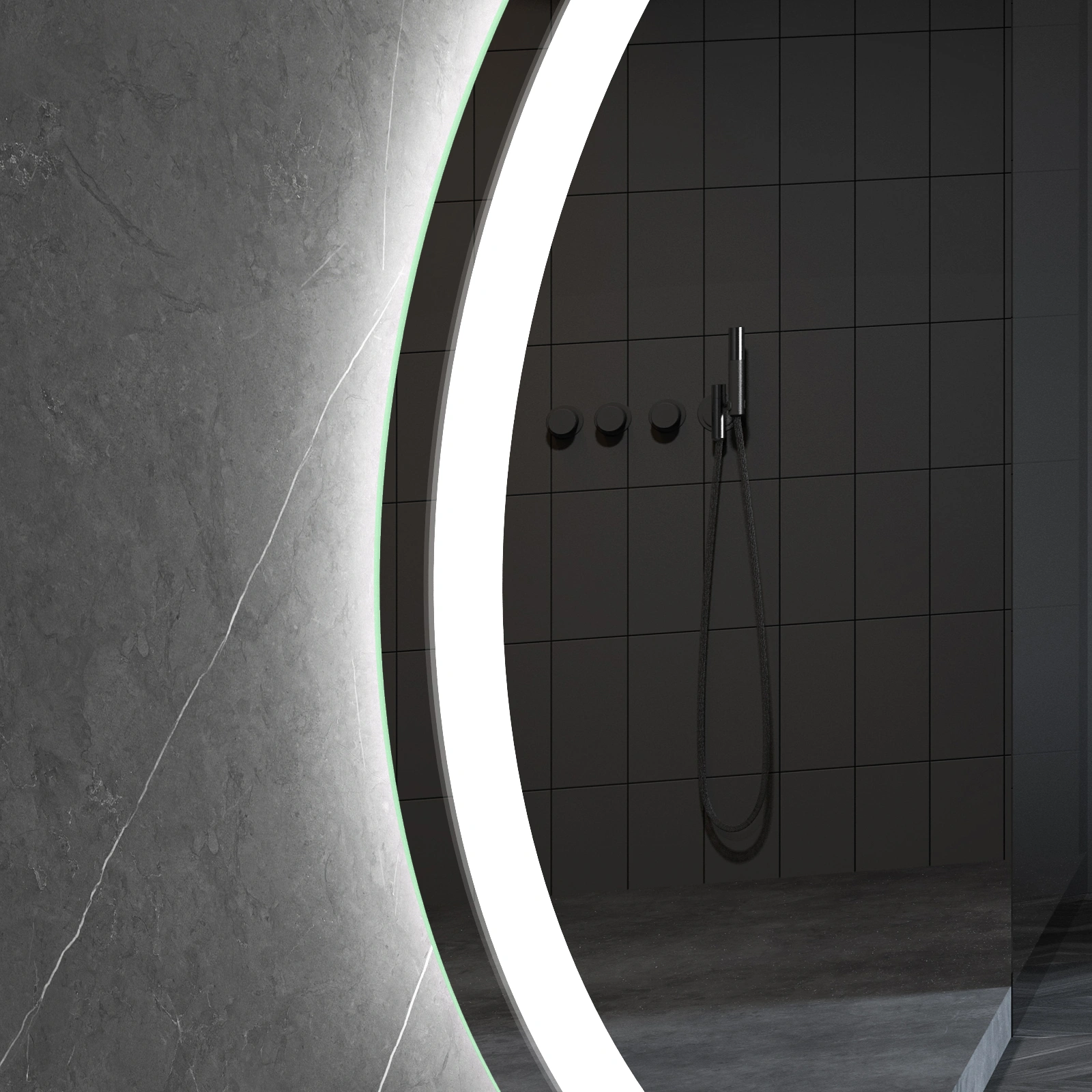 LED mirror with heating function RONDO, Ø 100 cm, 2700-6500K, 31W, 3388Lm, IP44