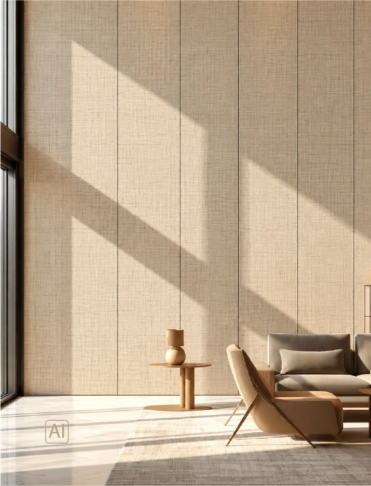 Premium klases bambusa WPC sienas panelis Crema Toscana, 2800 × 1200 × 8 mm