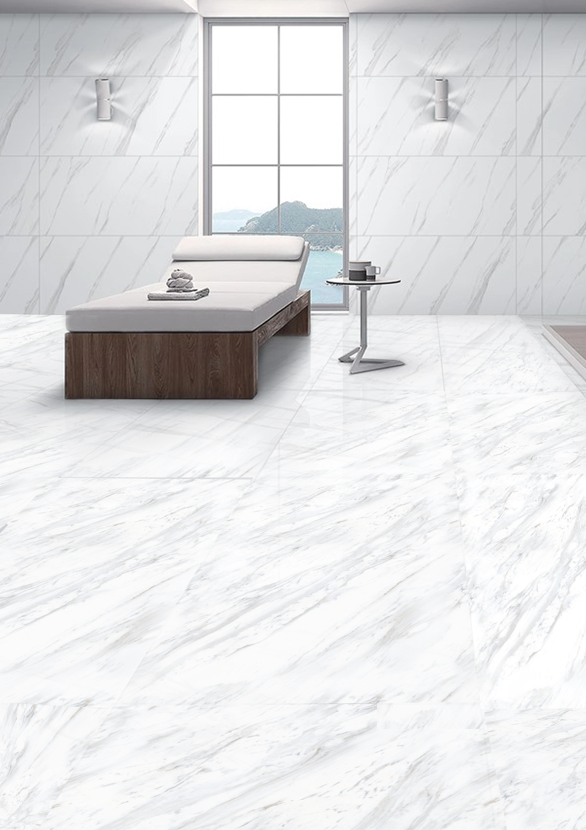 Matētas (sugar) flīzes CARRARA SUGAR WHITE, 60x120 cm, SH