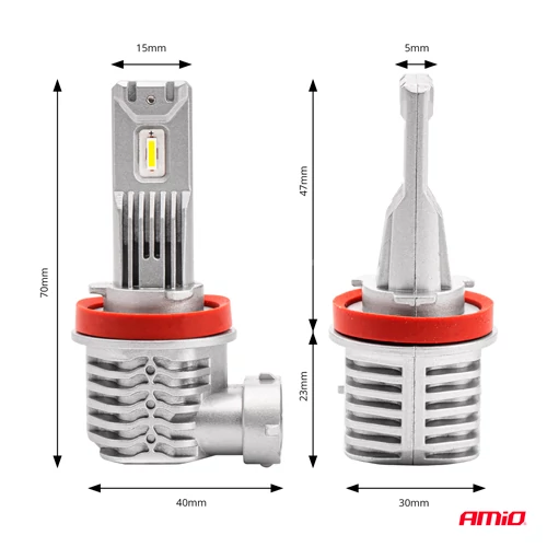 LED лампы H8/H9/H11, 40W, 6500K, 10-16V, X1 серия