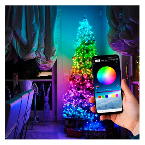 Smart waterproof indoor and outdoor garland copper wire with remote 5m, RGBW, USB, IP67, 50 LED