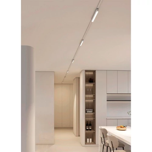 SLIM Magnētiskais sliežu gaismeklis 3000K, 12W, FLOOD LIGHT 48V