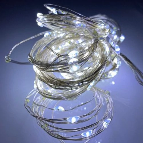 LED Рождественская гирлянда - шторы на медной леске с пультом 3x3м, холодный белый, USB, IP20, 300LED