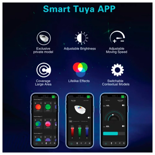 Viedais projektors ar skaļruni mājām - zvaigžņoto debesu, galaktikas, kosmosa projekcija