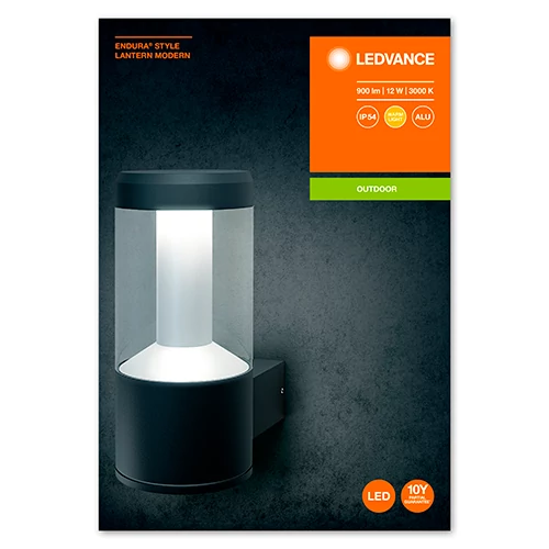 Facade lamp 12W, 3000K, IP44 ENDURA STYLE LANTERN MODERN