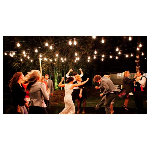 LED āra dārza 10m virtene dārzam un terasēm E27 spuldzēm