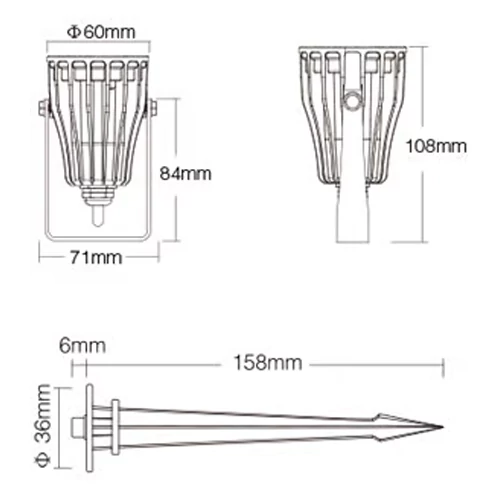 LED Smart garden and facade light 6W, RGB+CCT, IP66
