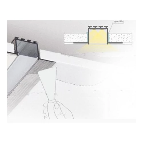 Anodēts alumīnija profils 1-2 LED lentes rindām HB-61X14