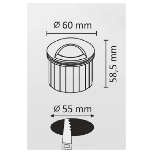 LED built-in light for stairs and walls 3W 40lm IP44 black