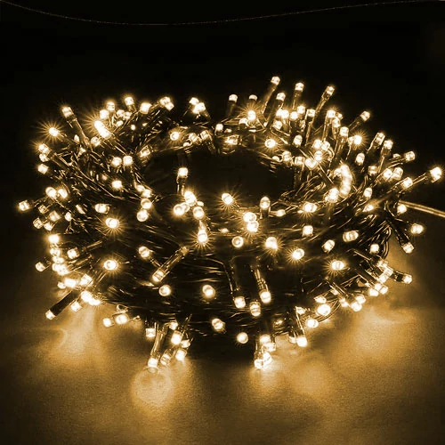 LED Ziemassvētku virtene 16m, silti balta, 220V, IP44, 200 LED