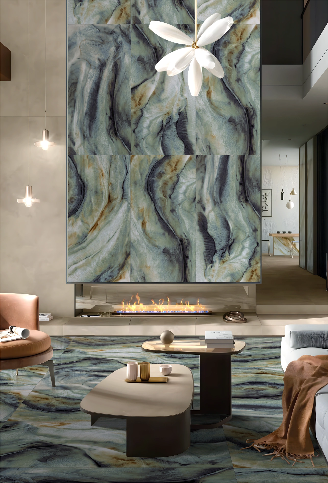 Glancētas flīzes ONICE LAGUNA LUMINOSA HIGH-GLOSSY, 60x120cm, SC