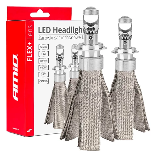 LED spuldzes H7/H18, 40W, 6000K, 12-24V, FLEX+ Lens sērija