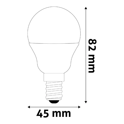 LED лампа E14, G45, 6.5W, 806lm, 3000K