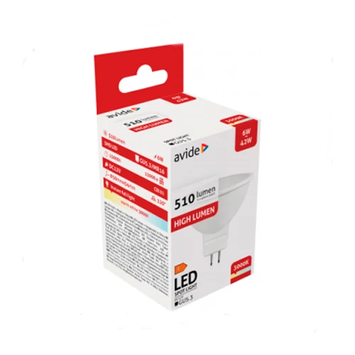 LED лампа GU5.3, MR16, 12V, 6W, 510lm, 3000K