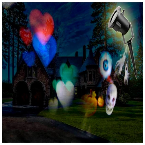 Ūdensizturīgs lāzerprojektors dārzam un mājai - 12 slaidi - kārtiņas