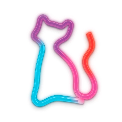 LED Neona gaismas izkārtne - kaķis, ar pulti, daudzkrāsains