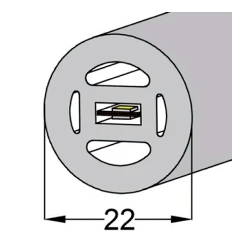 LED neona lente 5m, 3000K, IP67, 24V, 20W/m, NEON FLEX, Professional