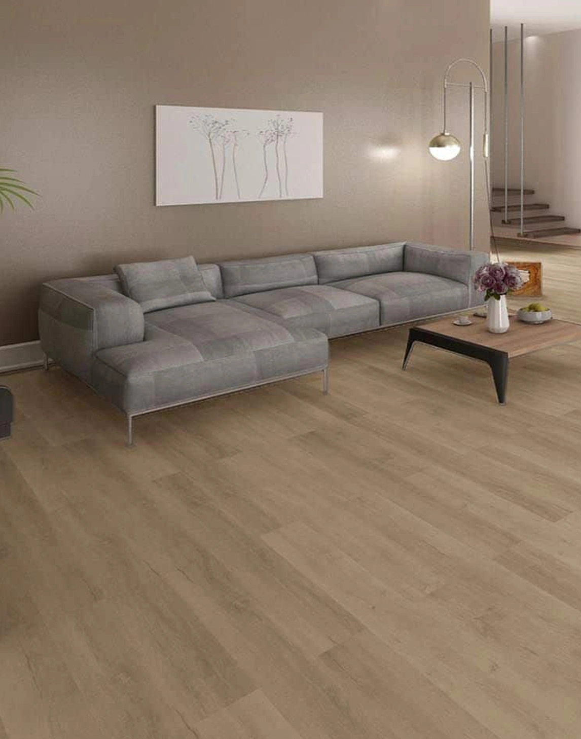 Quartz vinyl tiles BONEGA 1304, SPC, Click system
