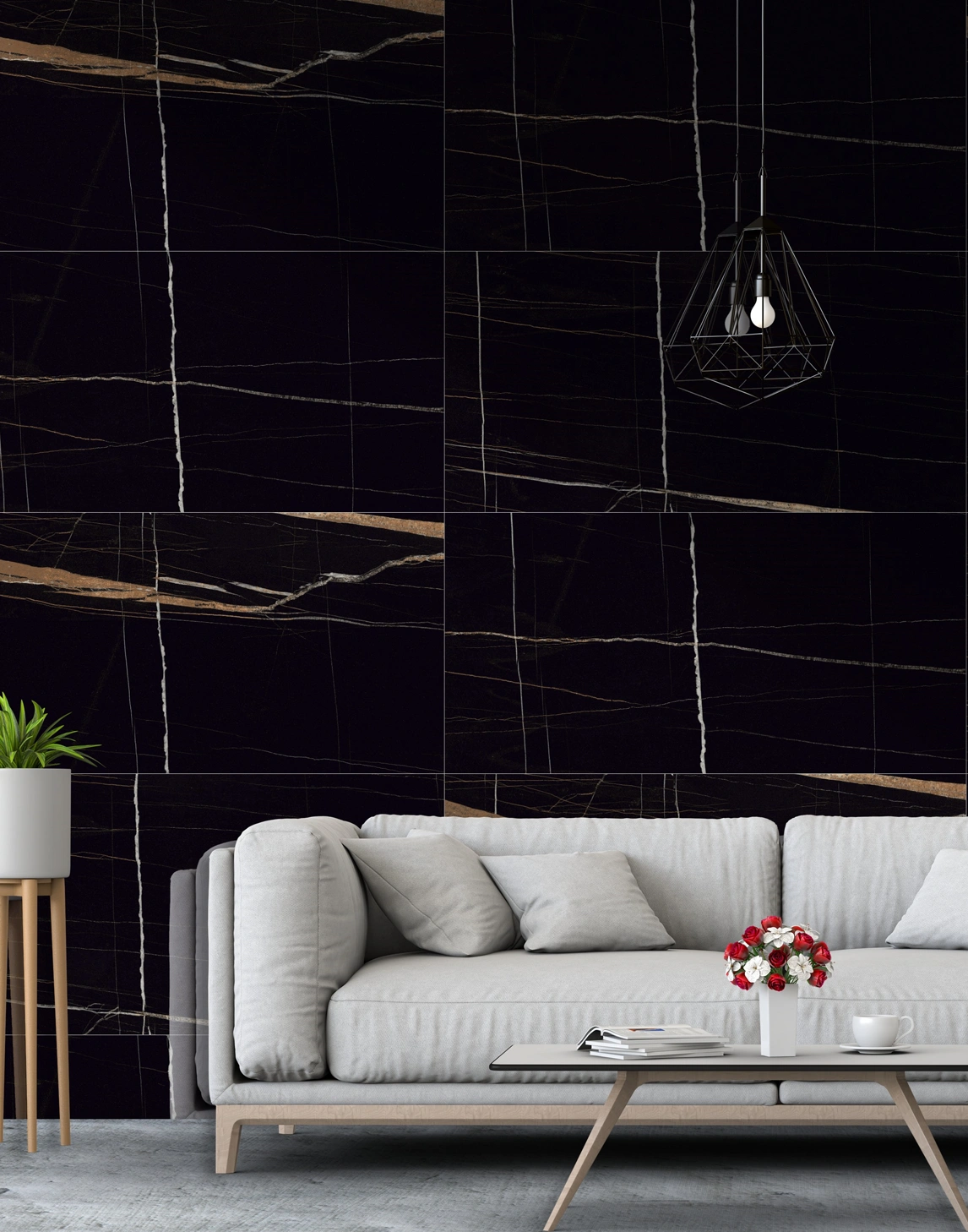 Glancētas flīzes SAIN LAUREN MODERN BLACK, 60x120 cm, TS