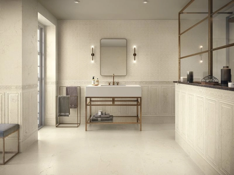 Матовая настенная плитка BOISERIE LIMESTONE CREAM, 25x75 cm, APE