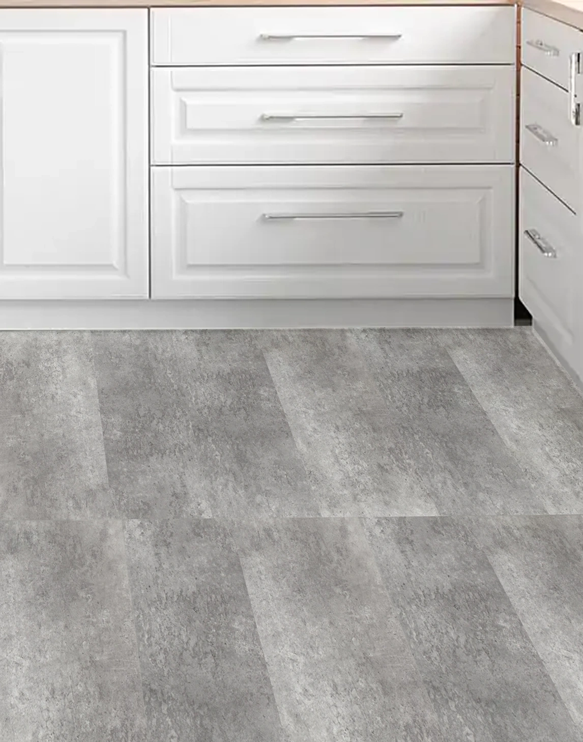 Quartz vinyl tiles BACKLIGHTED DARK CONCRETE, SPC, Click system