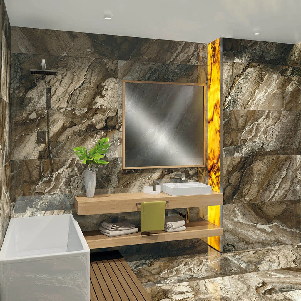 Glossy tiles REX BROWN, 60x120 cm, APE
