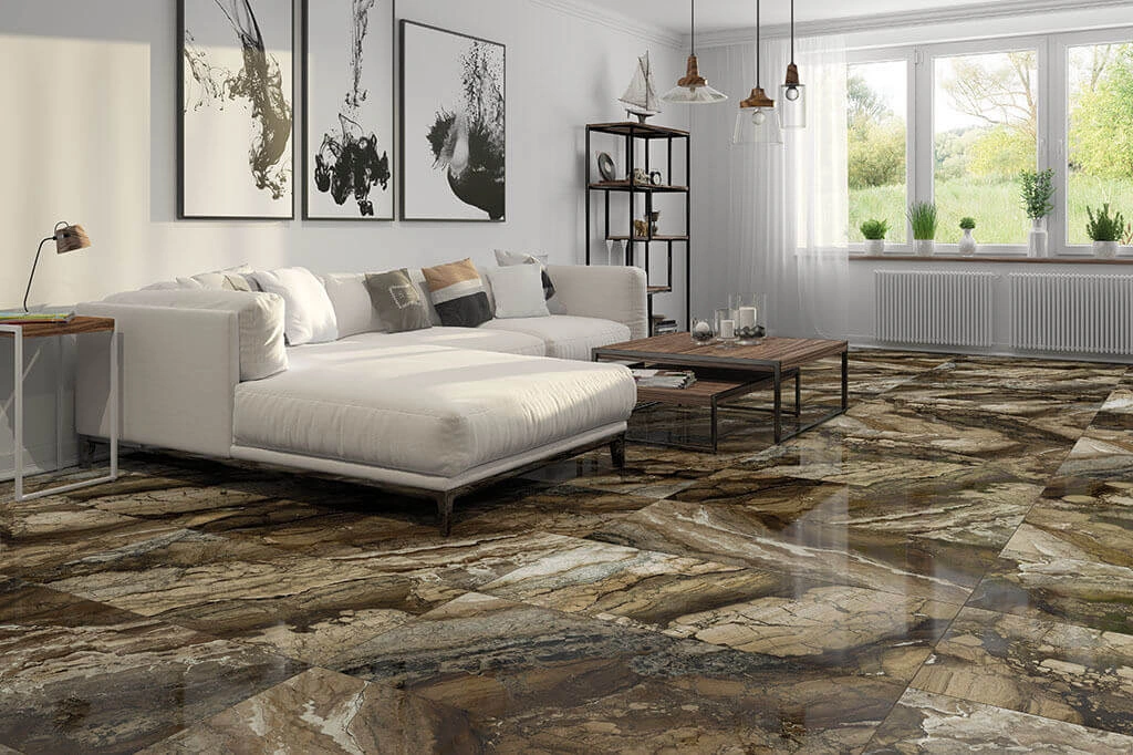 Glossy tiles REX BROWN, 60x120 cm, APE