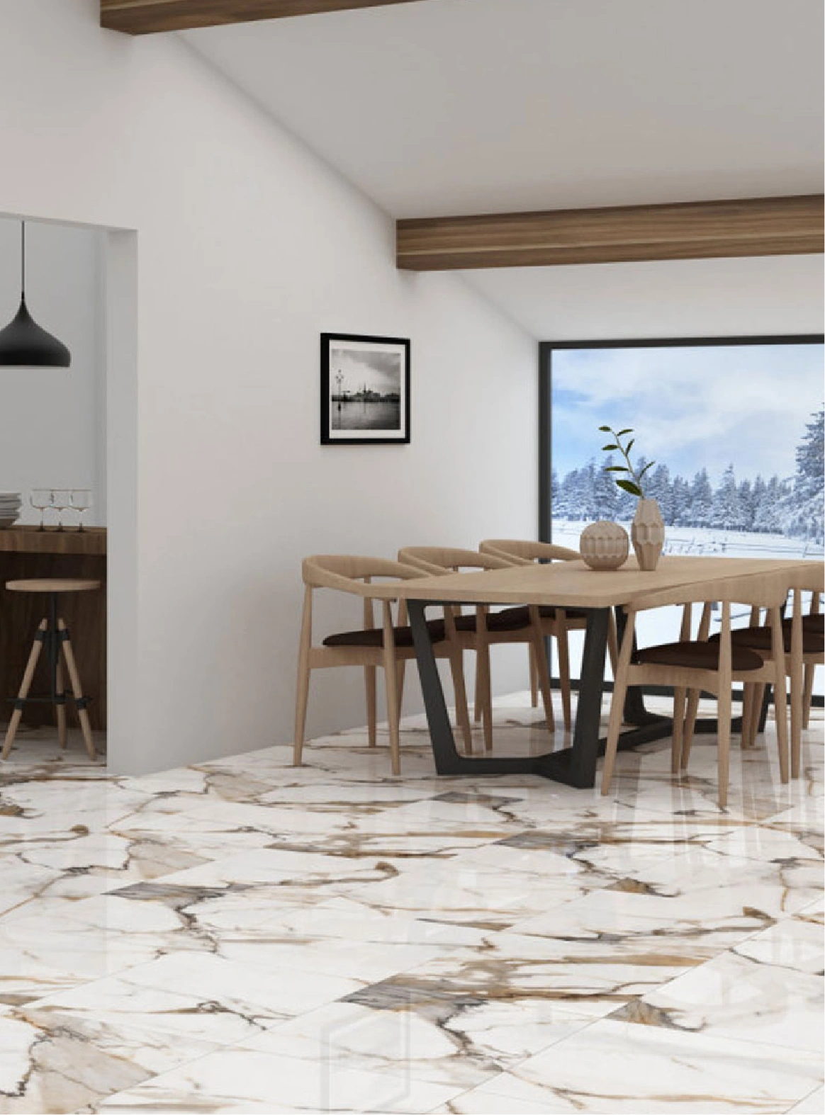 Glossy tiles MARMORE BEIGE, 60x120 cm, DE