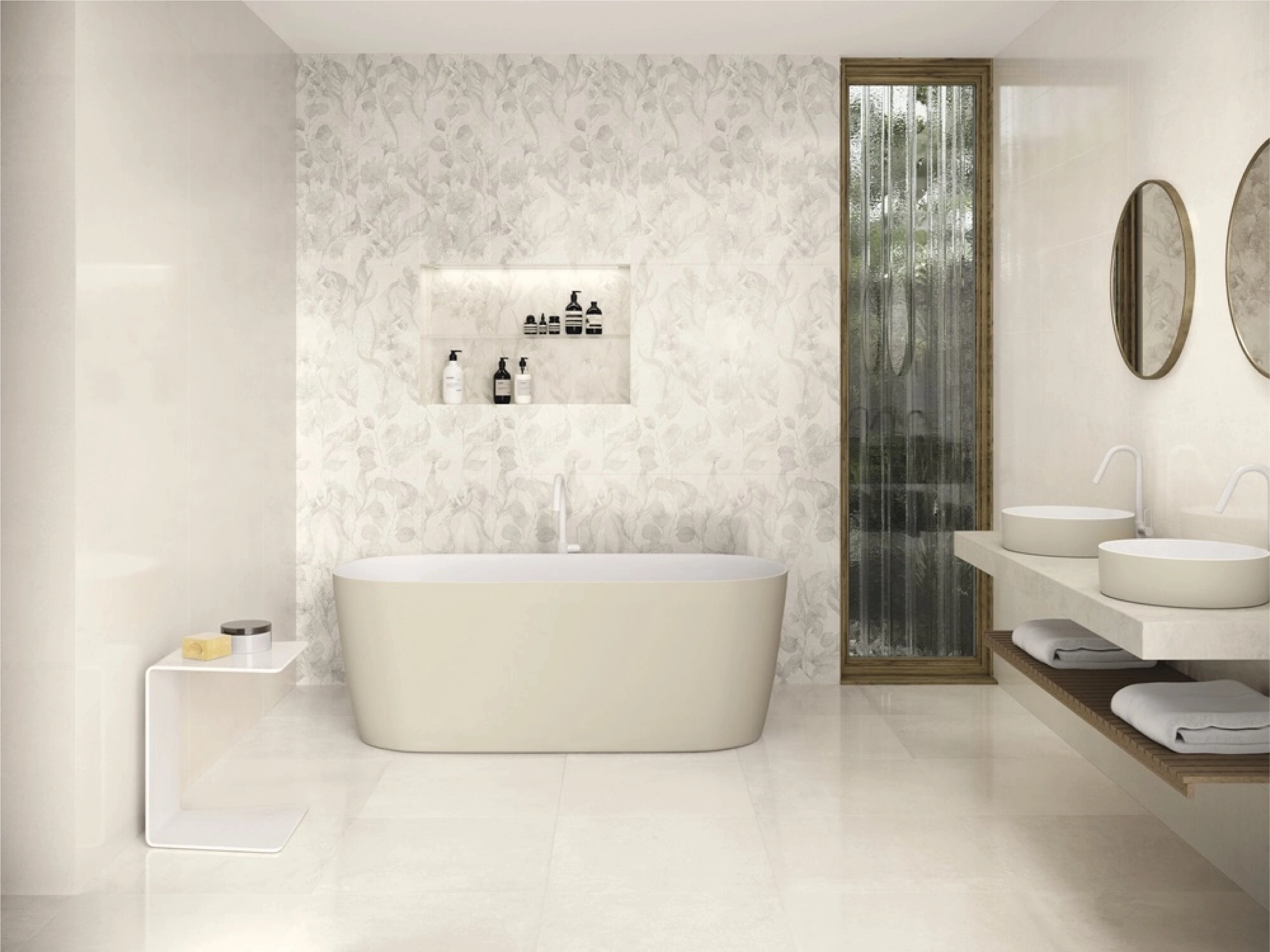 Matte tiles STONY WHITE RECT, 60x60 cm, APE