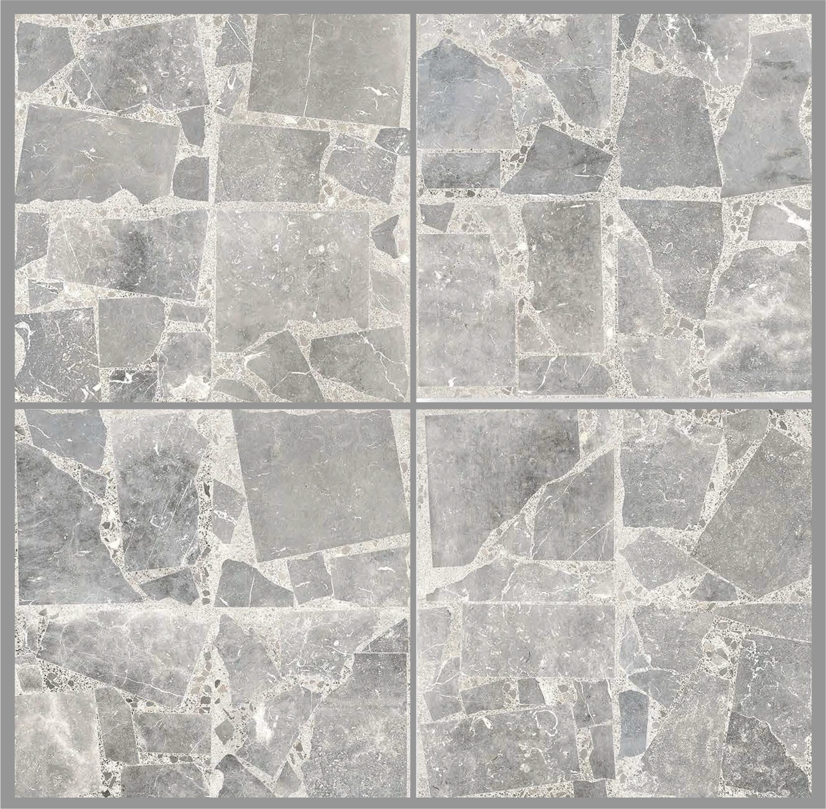 Matētas flīzes FRAMMENTO GRIS, 60x60 cm, DG